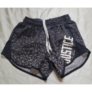 Justice Active Kids Girls Polyester Blend Elastic Waist Pull On Shorts Black 12